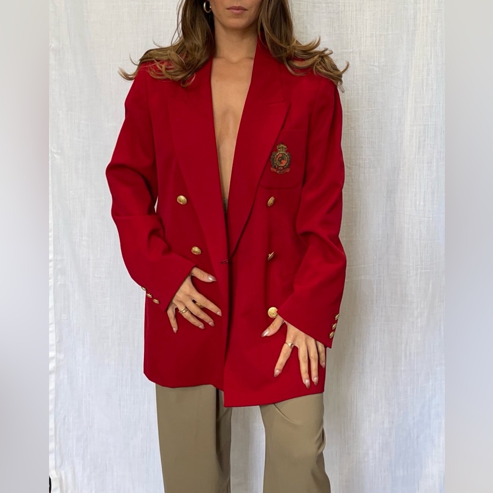 Vintage Charter Club Red Boy’s Crest Classics Sports Jacket